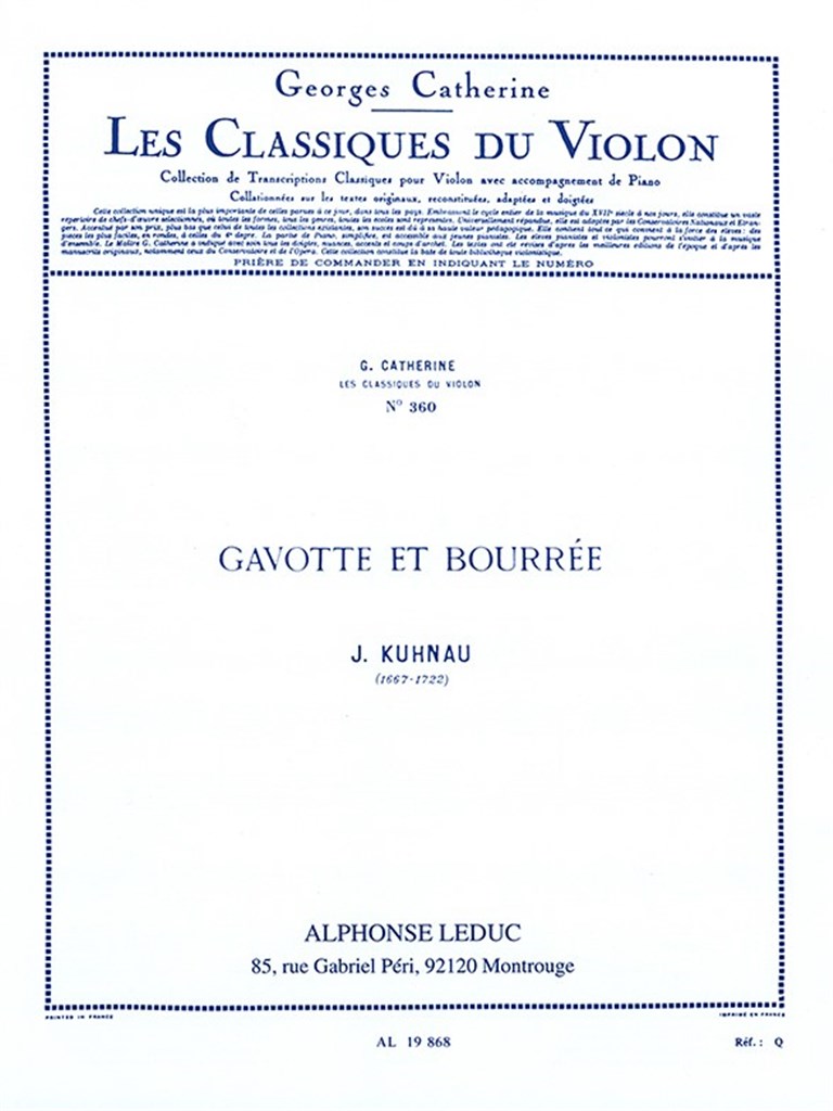 Johann Kuhnau: Gavotte et Bourree